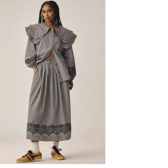 Anthropologie Dresses & Skirts - Anthropologie Damson Madder Keeley Midi Skirt size 2 new nwt black color